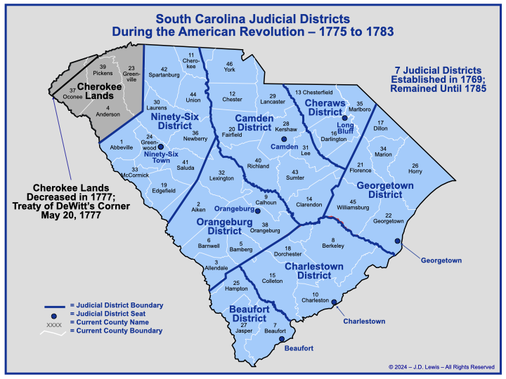 South Carolina's Judicial Districts 1775 to 1783