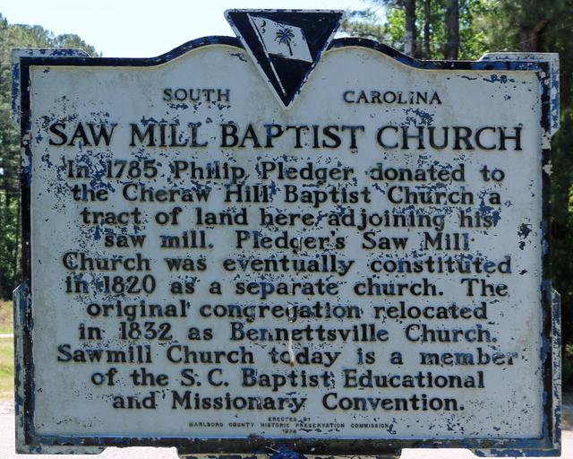 Grave of General Tristam Thomas/Saw Mill Baptist Church — photo 4