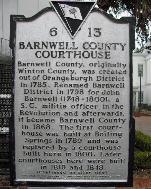 Barnwell County Courthouse — photo 2