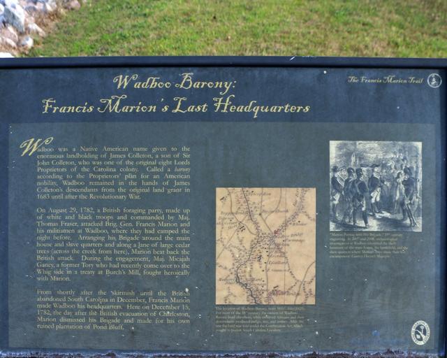 Wadboo Barony: Francis Marion’s Last Headquarters — photo 2